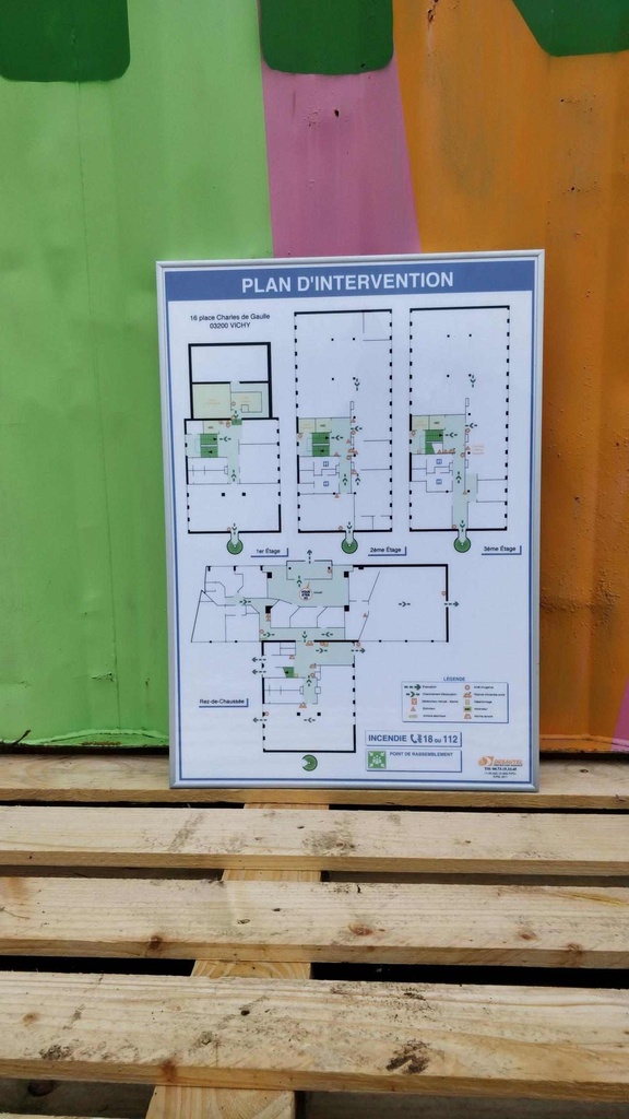 Cadre aluminium - plan d'évacuation format A2
