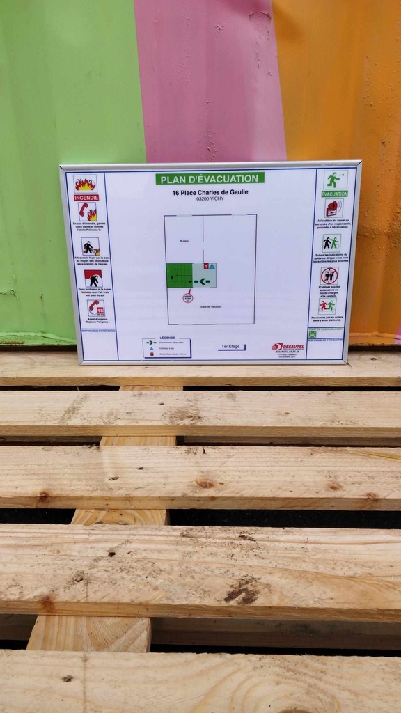 Cadre aluminium - plan d'évacuation format A3