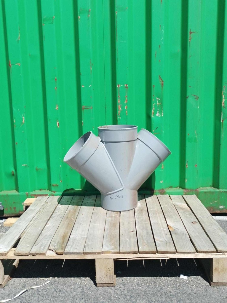 Culotte PVC Double Parallèle 45° Ø200mm mâle-femelle