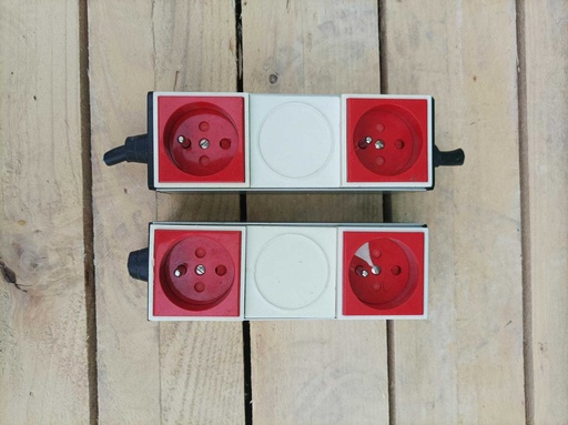 [#1157] Bloc de 2 prises clipsables goulottes